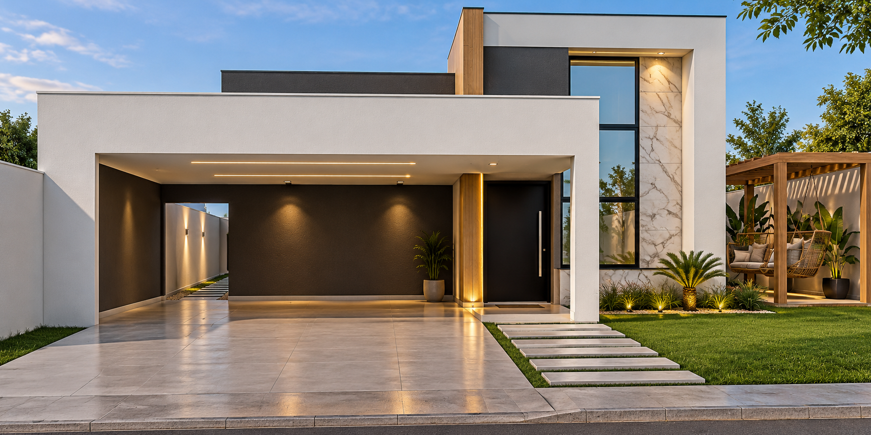 Planta de casa Planta De Casa Com 3 Quartos, Suíte Com Closet, Espaço Gourmet E Piscina – Terreno 15x30 (Espelho) — 3 quartos, 1 suíte, 3 banheiros, 2 vagas de garagem, 227.78 m² de área construída, terreno 15x30