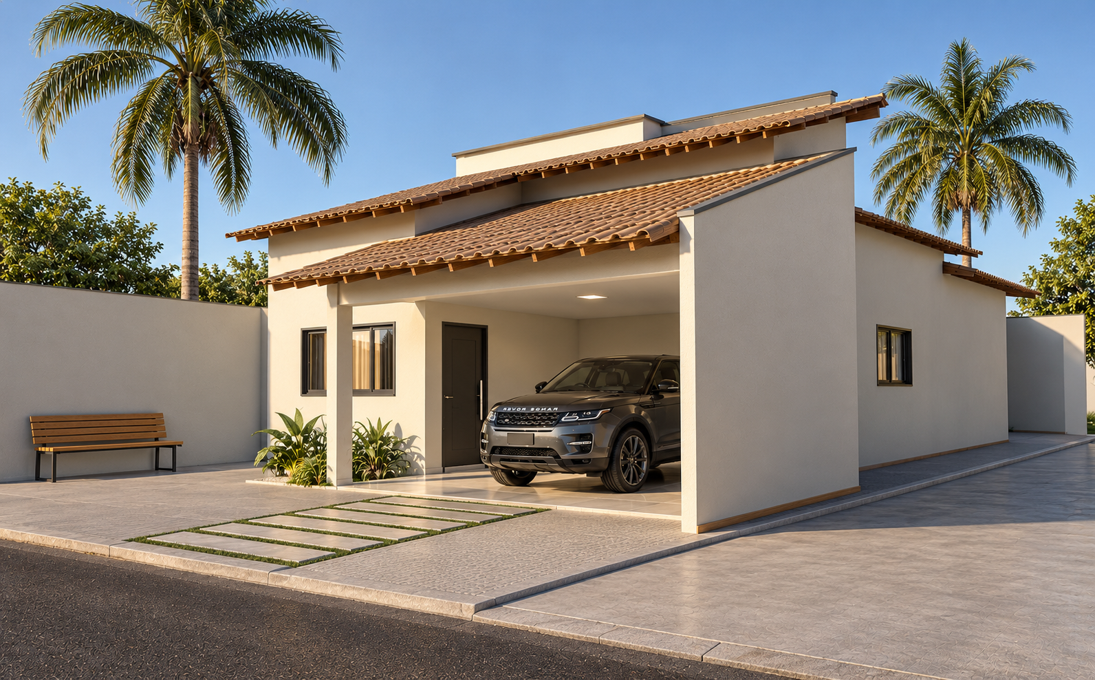 Planta de casa Planta De Casa Com 3 Quartos Sendo 1 Suite E Closet (Espelho) — 3 quartos, 1 suíte, 2 banheiros, 2 vagas de garagem, 116.71 m² de área construída, terreno 10x20